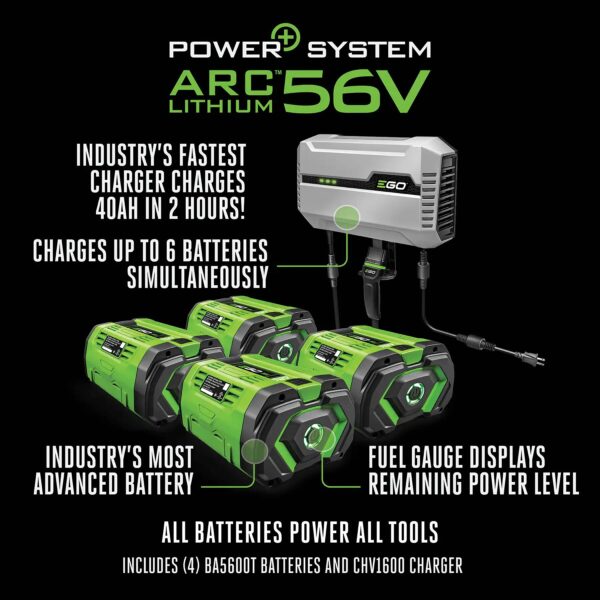 EGO POWER+ Z6 42-in 56-volt Lithium ion Electric Zero-turn riding lawn mower with ( 4 ) 10 Ah Batteries ( Charger Included ) - Image 11