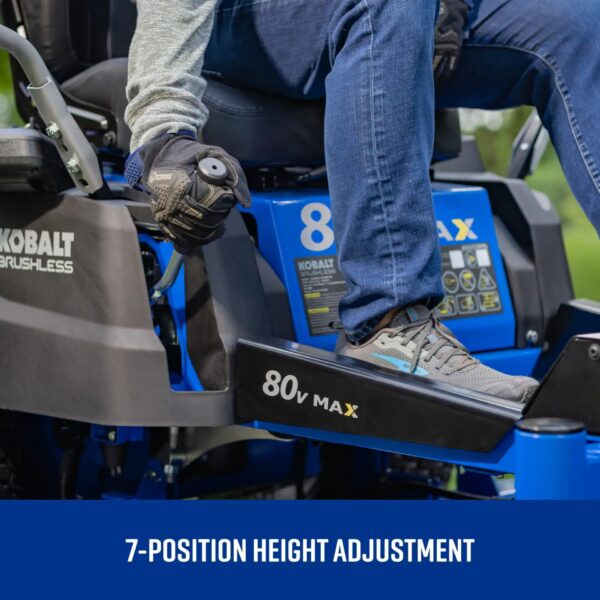 Kobalt Crossover 42-in 80-volt Lithium ion Electric Zero-turn riding lawn mower with ( 6 ) 5 Ah Batteries ( Charger Included ) - Image 9