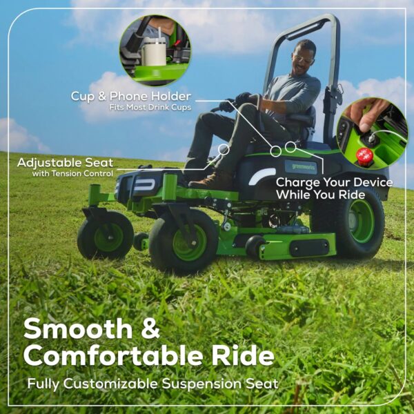 Greenworks Maximus 54-in 31 -HP Brushless motor Battery Zero-turn Riding Lawn Mower (CARB) - Image 11