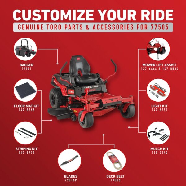 Toro TimeCutter MAX MyRIDE 54-in 23 -HP V-twin Gas Zero-turn Riding Lawn Mower - Image 10