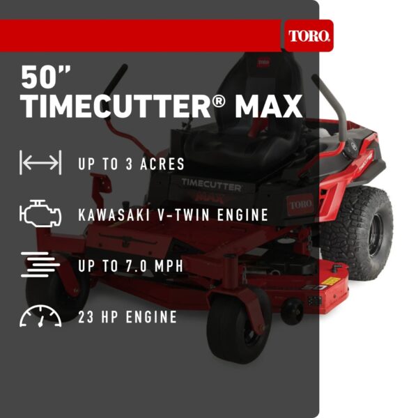Toro TimeCutter Max 50-in 23 -HP V-twin Gas Zero-turn Riding Lawn Mower - Image 2