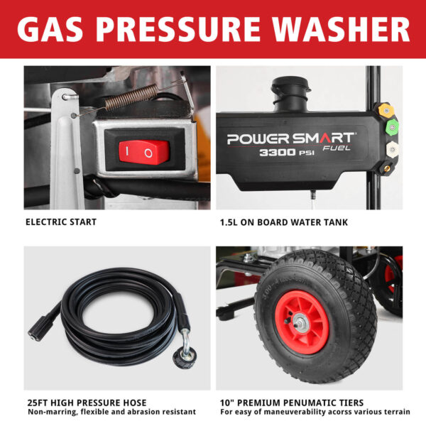3300PSI 2.5GPM 201cc Gas Pressure Washer DB1050 - Image 9