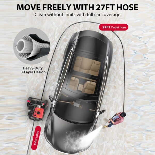 3400PSI 2.5GPM 201cc Gas Pressure Washer DL1034A - Image 6