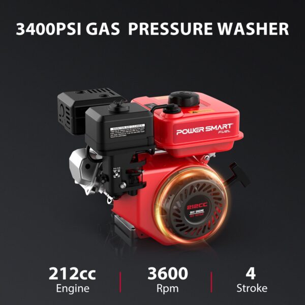 3400PSI 2.5GPM 201cc Gas Pressure Washer DL1034A - Image 5