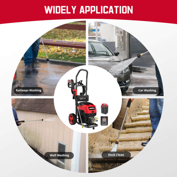 80V 2600PSI 1.2 GPM Cordless Pressure Washer HB2840 - Image 4