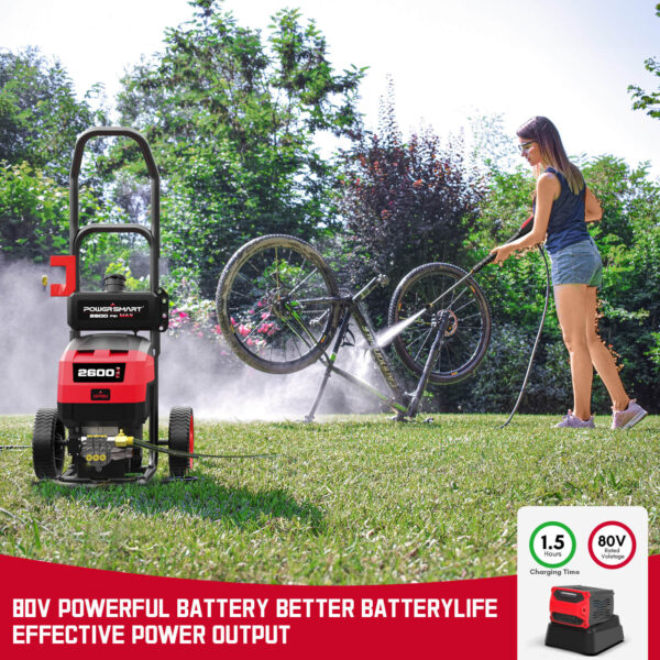 80V 2600PSI 1.2 GPM Cordless Pressure Washer HB2840 - Image 7