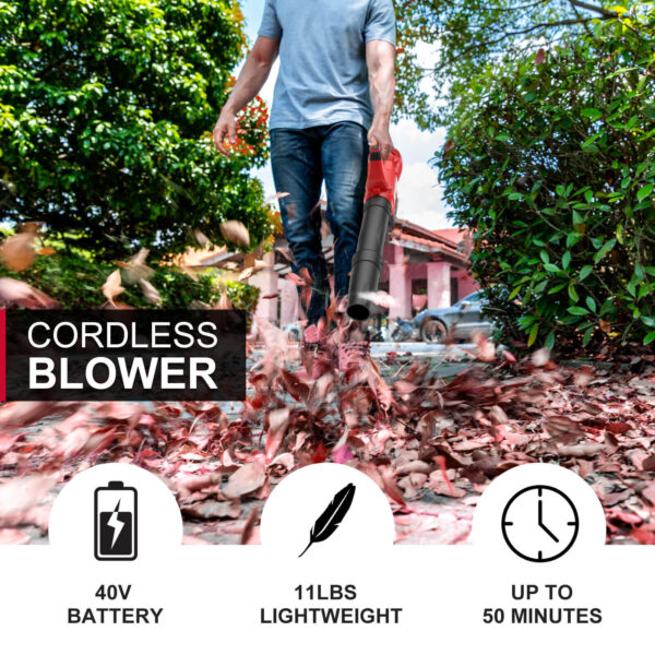 450CFM Cordless Leaf Blower w/ 40V 4.0Ah Battery and Charger MB2450A - Image 3