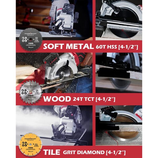 5.8Amp 4.5" Circular Saw w/ Laser Guide PS4006 - Image 6