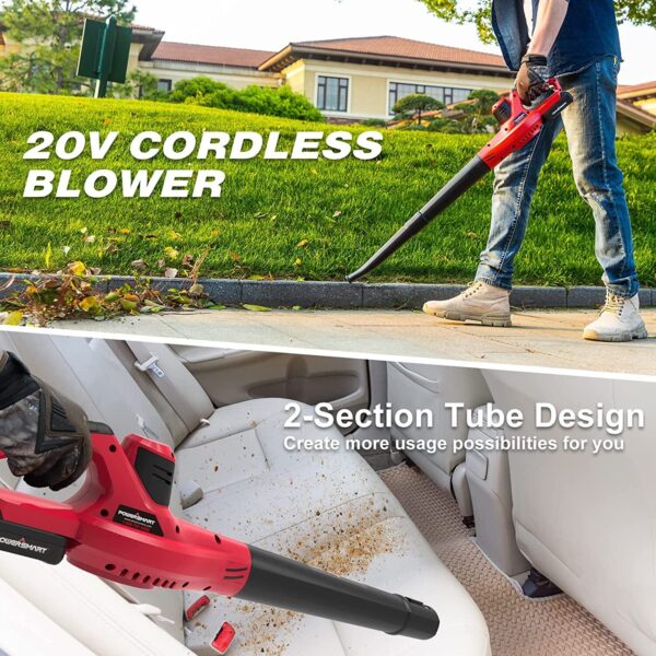 20V 120CFM Cordless Leaf Blower w/ Two Batteries & Charger PS76101A-2B - Image 3