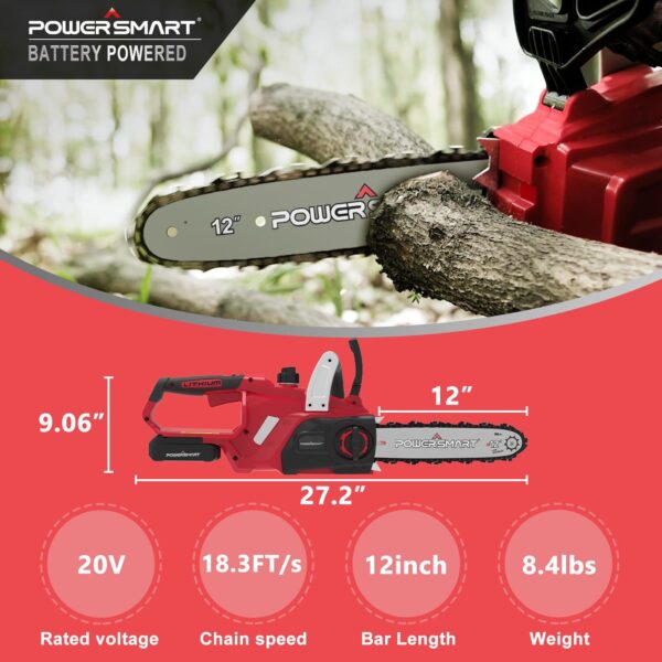20V 12" Cordless Chainsaw w/ Battery & Charger PS76122A - Image 2