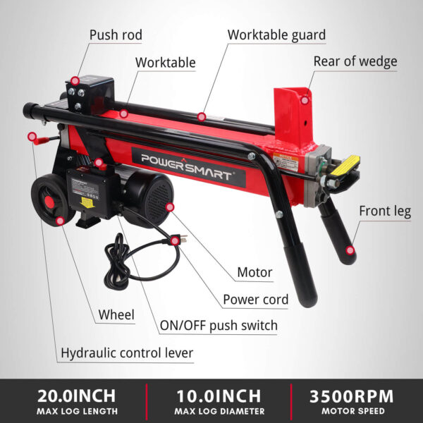 6-Ton 15 Amp Hydraulic Wood Splitter PS9006 - Image 2
