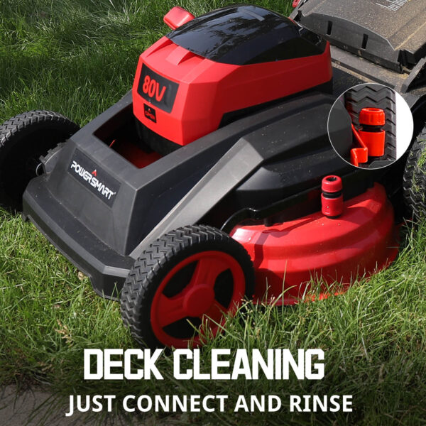 80V 26" Brushless Cordless Self-propelled Lawn Mower Red PS76826SRB - Image 7