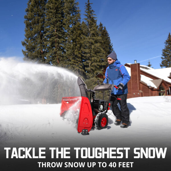 24'' 212cc Two Stage Gas Snow Blower w/ Electric Start w/Heated Handle DB7108B - Image 7