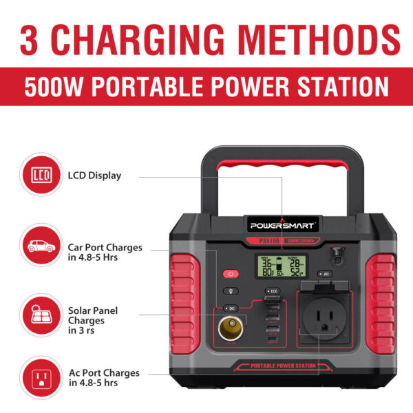 500W Portable Power Station (Solar Panel Not Included) PS5150 - Image 2