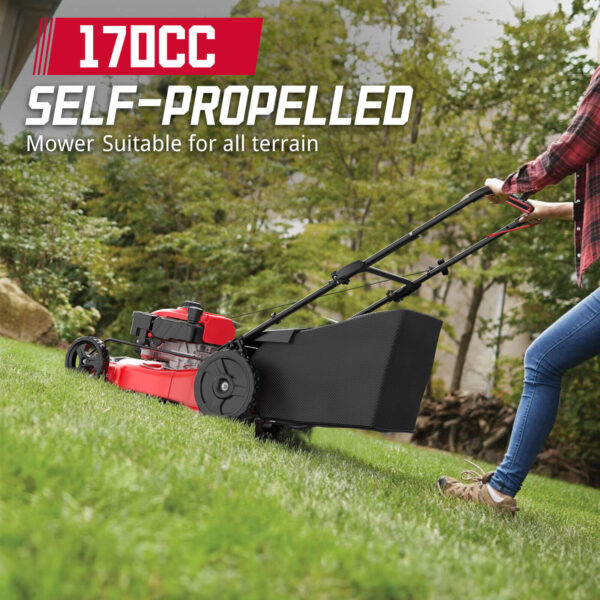 22" 170cc Gas Self-Propelled 3-in-1 Lawn Mower V8622S1 - Image 6
