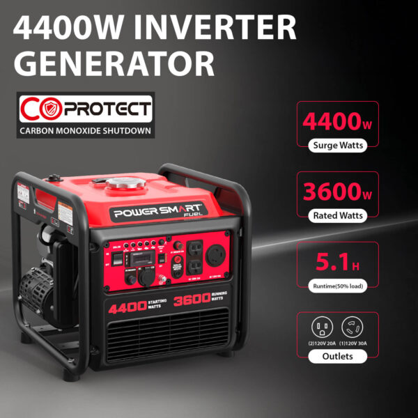 4400W Open Frame Inverter Generator w/ CO Alert DL5040C - Image 3