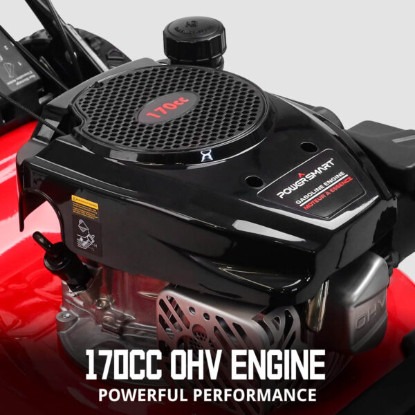 21" 170cc Gas Self-propelled 3-in -1 Lawn Mower w/ 10-Inch Rear Wheels MB8602S - Image 3