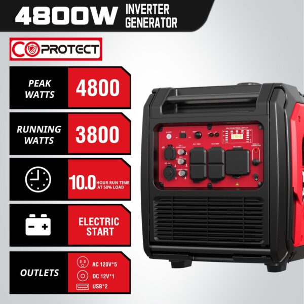 4800W Inverter Generator w/ CO Alert PS5046CE - Image 9