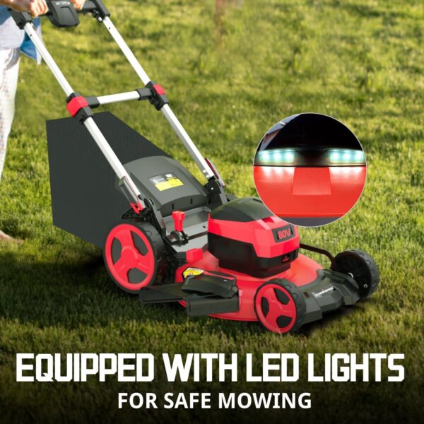 80V 21" Cordless Self-propelled Lawn Mower w/ Battery & Charger PS76821SRB - Image 6