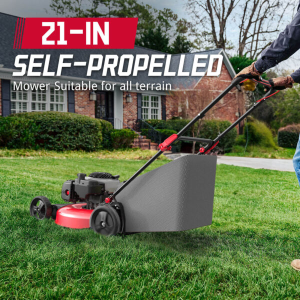 21" 140cc Gas Self-Propelled Lawn Mower with B&S 550E Engine B8621S - Image 5
