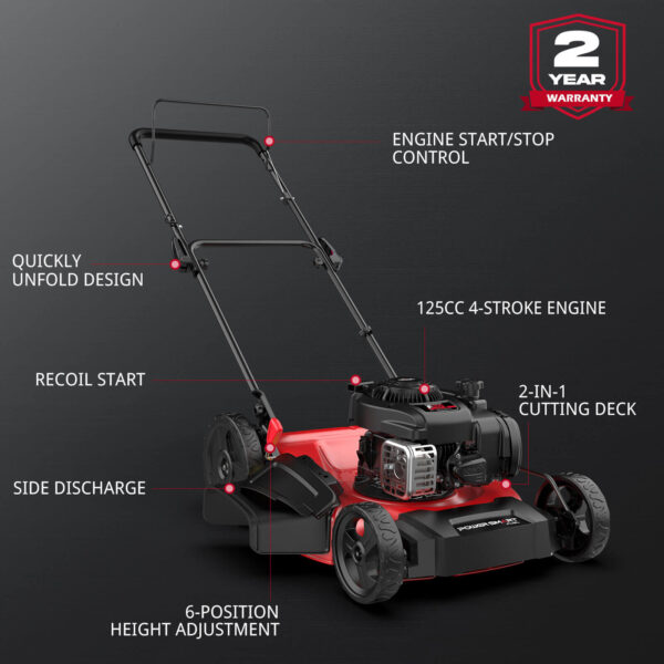 21" 125cc Gas Push 2-1 Lawn Mower w/ B&S 300E Engine B8721C - Image 3