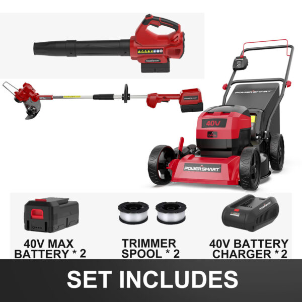 40V 17" Cordless 3-pc Combo Kit w/ 2*4.0Ah Battery & 2*Charger - Image 2