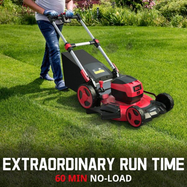 80V 21" Cordless Self-propelled Lawn Mower w/ Battery & Charger PS76821SRB - Image 4