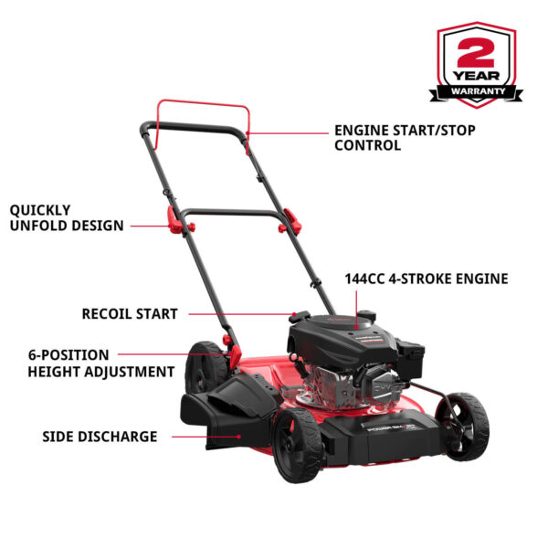 21'' 144cc Gas Push 2-in-1 Lawn Mower V8721C - Image 2