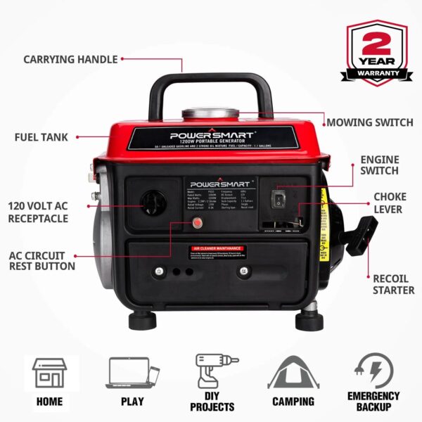 1200W 2-Stroke Generator PS50/DB5010 - Image 2
