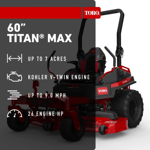 Toro Titan MAX 60-in 26 -HP V-twin Gas Zero-turn Riding Lawn Mower - Image 2