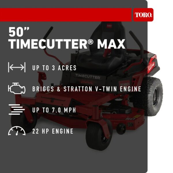 Toro TimeCutter MAX 50-in 22 -HP V-twin Gas Zero-turn Riding Lawn Mower - Image 2